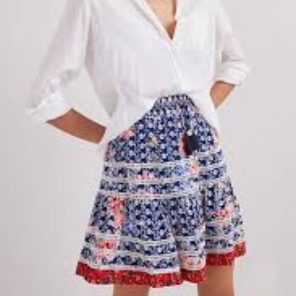Anthropologie Dresses & Skirts - Embroidered Floral Mini Skirt by Pallavi Singhee size S